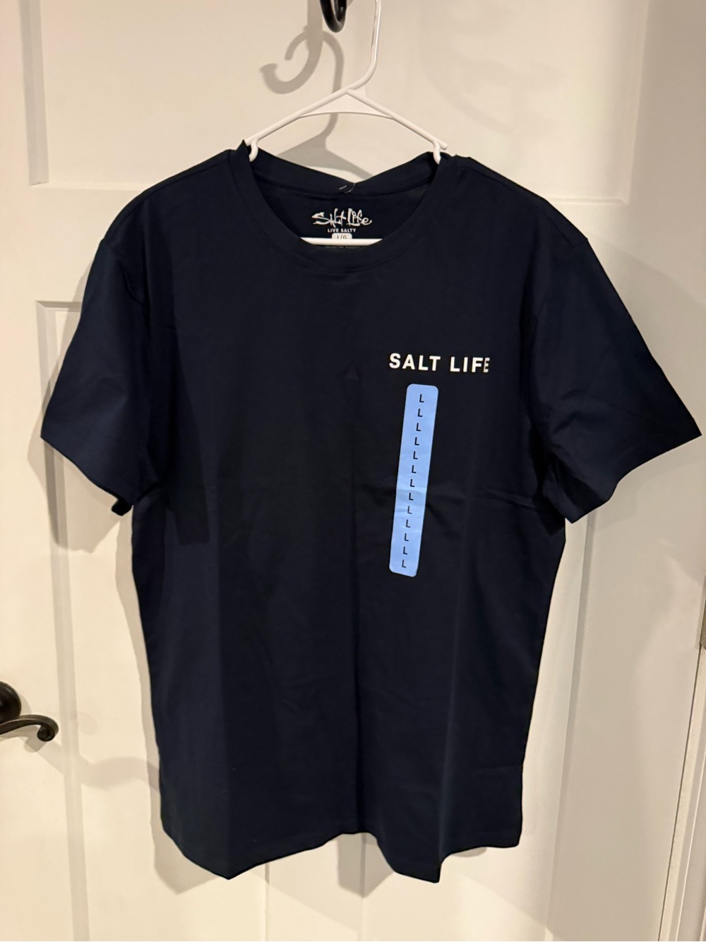 Salt Life Navy Short Sleeve Tee with Light Blue Accent